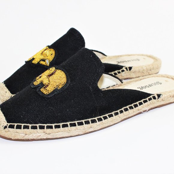 Soludos Gold Elephant Beaded Mule Women's 5.5 - Picture 2 of 11